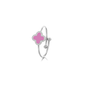 Ring klaver silver/pink