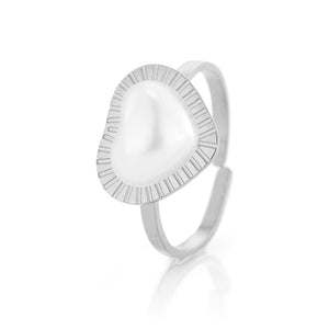 Ring parel hart zilver