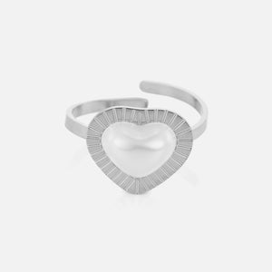 Ring parel hart zilver