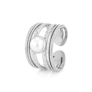 Multi-band pearl ring