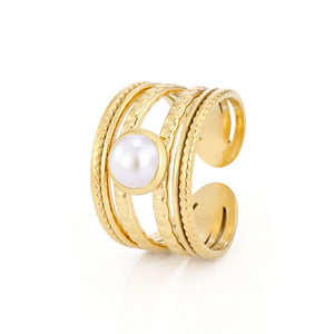 Multi-band pearl ring