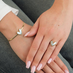 Ring parelmoer goud