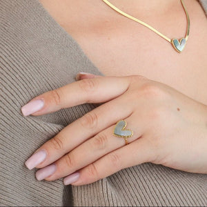 Ring parelmoer goud