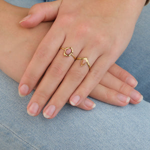 Ring rozenkwarts goud