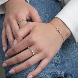 Ring steentjes wit goud