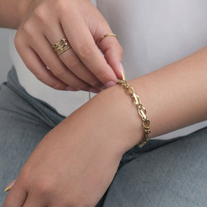 Ring streepjes patroon goud