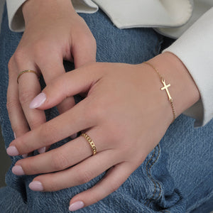 Ring streepjes patroon goud