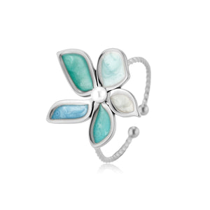 Ring turquoise bloem