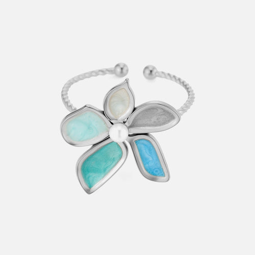 Ring turquoise bloem