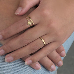 Ring tweelaags klaver goud