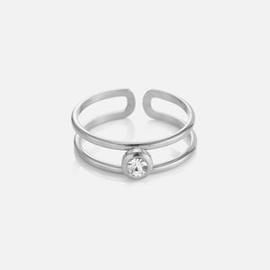 Ring tweelaags met steentje