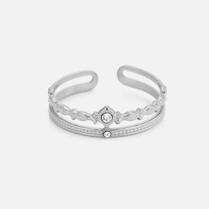 Ring tweelaags strass
