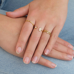 Ring tweelaags strass goud