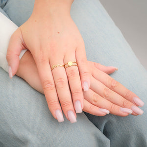 Ring tweelaags zegel goud
