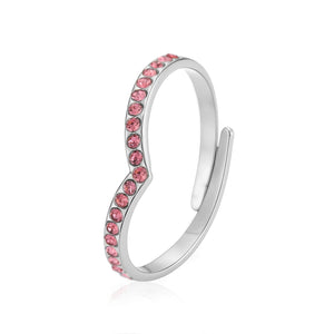 Ring V roze steentjes