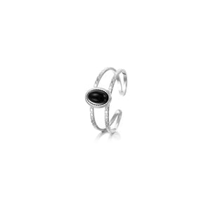Ring zwarte steen