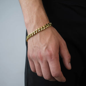 Schakel armband 10mm Goud