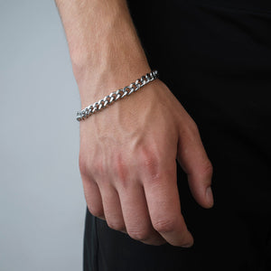 Schakel armband 8mm Zilver