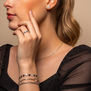 Schakelarmband grote hart