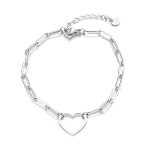 Schakelarmband grote hart