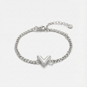 Schakelarmband V zilver