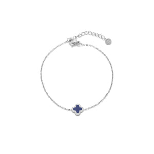 Single klaver armband blauw