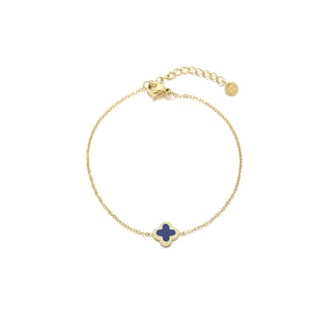 Single klaver armband blauw