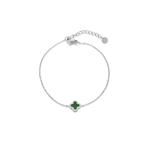 Single klaver armband groen