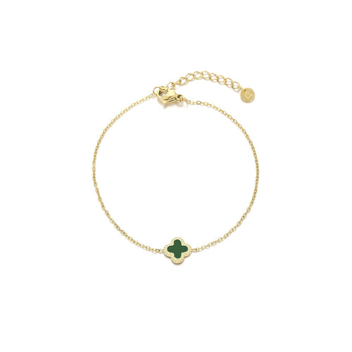 Single klaver armband groen