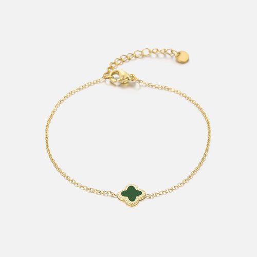 Single klaver armband groen