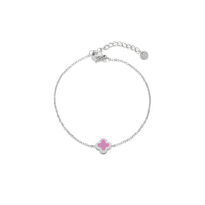 Single klaver armband roze