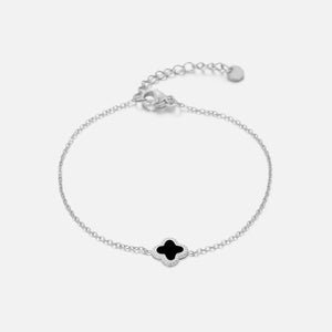 Single klaver armband zwart