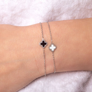 Single klaver armband zwart