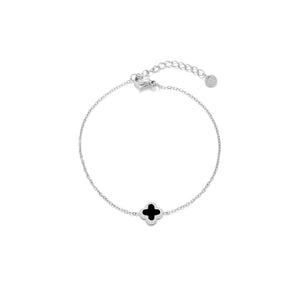 Single klaver armband zwart