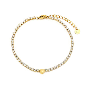 Fancy heart tennis bracelet