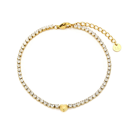 Tennis armband fancy hartje