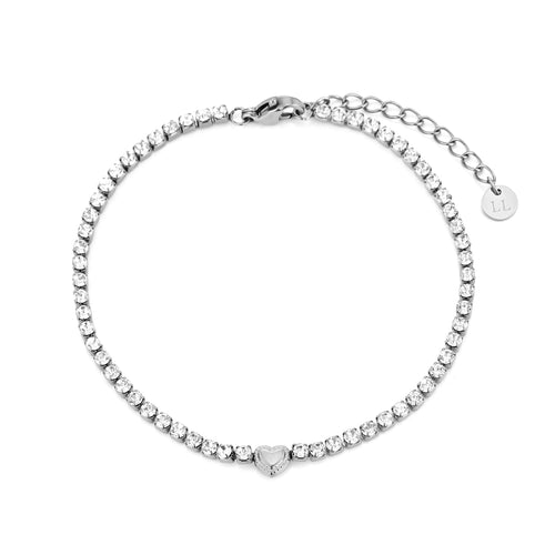 Tennis armband fancy hartje
