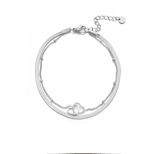 Tweelaags armband hartjes