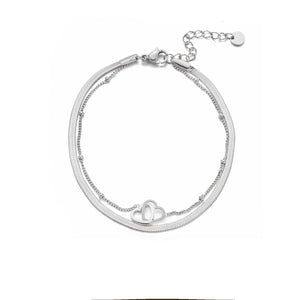 Tweelaags armband hartjes