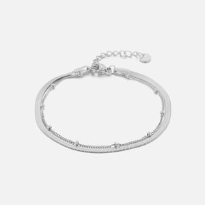 Tweelaags plat & bolletjes zilver
