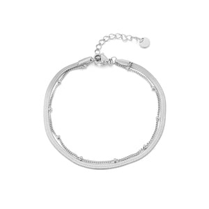 Tweelaags plat & bolletjes zilver