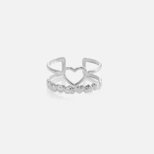 Tweelaags ring hart