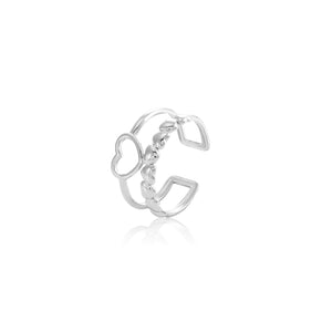 Tweelaags ring hart