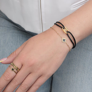 Tweelaags schakelring goud/zwart