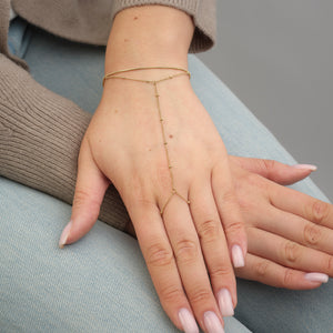 Hand Chain tweelaags bolletjes goud