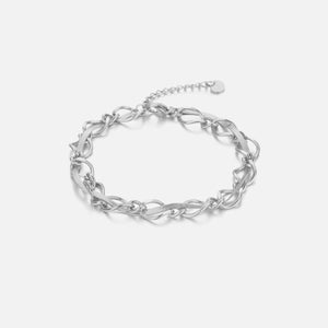 Vlecht schakel armband - Zilver