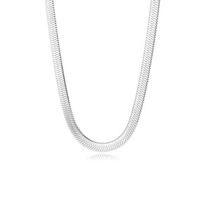 Platte ketting 6mm zilver