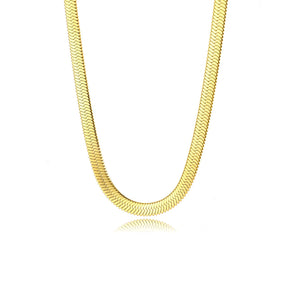 Platte ketting 6mm goud