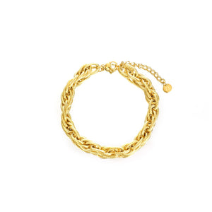 Lux chain armband goud