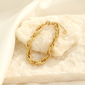 Lux chain armband goud